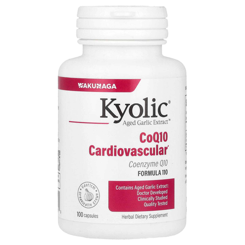 Kyolic, Aged Garlic Extract, CoQ10, формула 110, 100 капсул