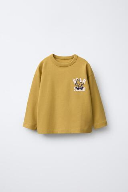 ZARA ЛОНГСЛИВ С РЕЛЬЕФНЫМ ПРИНТОМ ЖИВОТНЫХ, ОХРА