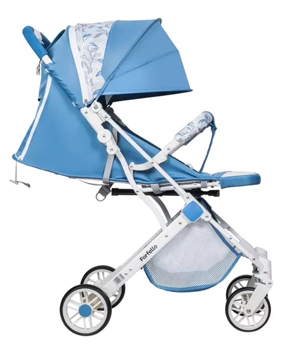 Коляска детская прогулочная Farfello Comfy Go (Blue/colorful white frame CG-102)