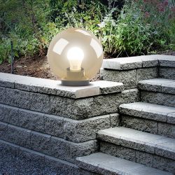 Садово-парковый светильник ЭРА НТУ 01-100-303 шар золотистый на опору / кронштейн IP44 Е27 max100Вт d300mm | Садово-парковые светильники