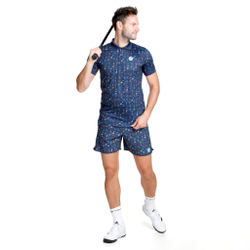 Мужское теннисное поло BIDI BADU Idir Tech Polo Men - Dark Blue, Multicoloured