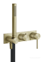 Смеситель для душа Gessi 316, встраиваемый, настенный, на 2 потребителя, цвет Brushed Brass PVD