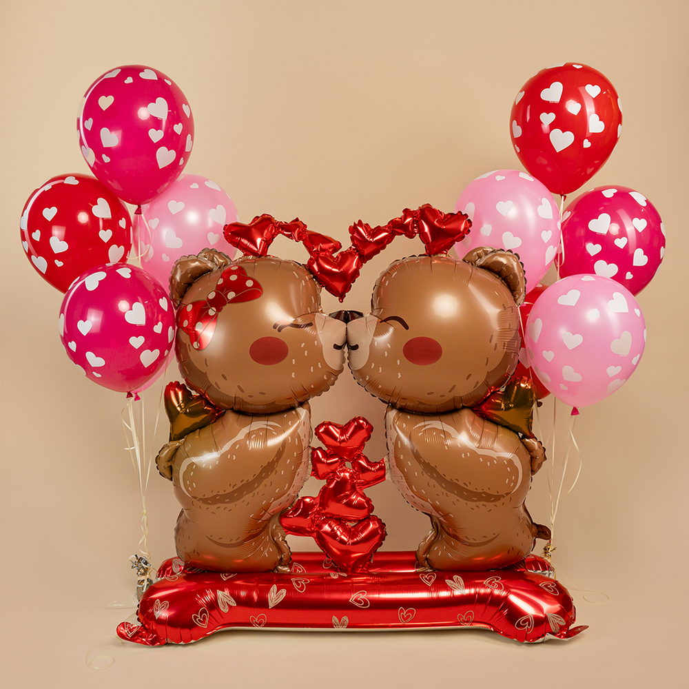 Фольгированный шар-фигура «Поцелуй мишек» AIR, 150 см