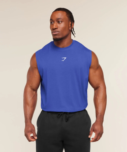 Майка GYMSHARK Power Cut Off Tank Blue