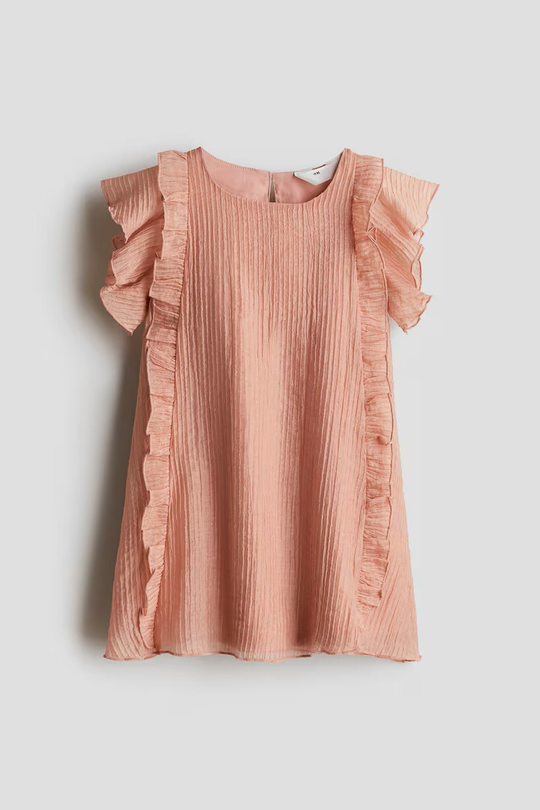 H&M Платье с оборками, пыльно-розовый