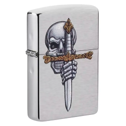 Зажигалка Zippo 49488 Sword Skull Design, Brushed Chrome