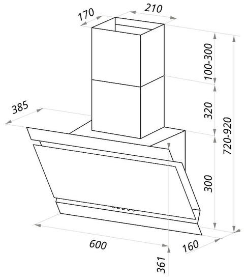 Вытяжка MAUNFELD BERFORD 60 черный "Волна"