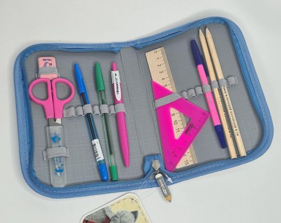 Пенал школьный с наполнением, Мотоциклист