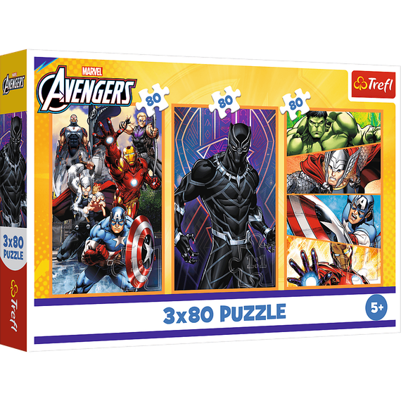 Puzzles - &quot;3x80&quot; - Days full of action / Disney Marvel The Avengers_FSC Mix 70%