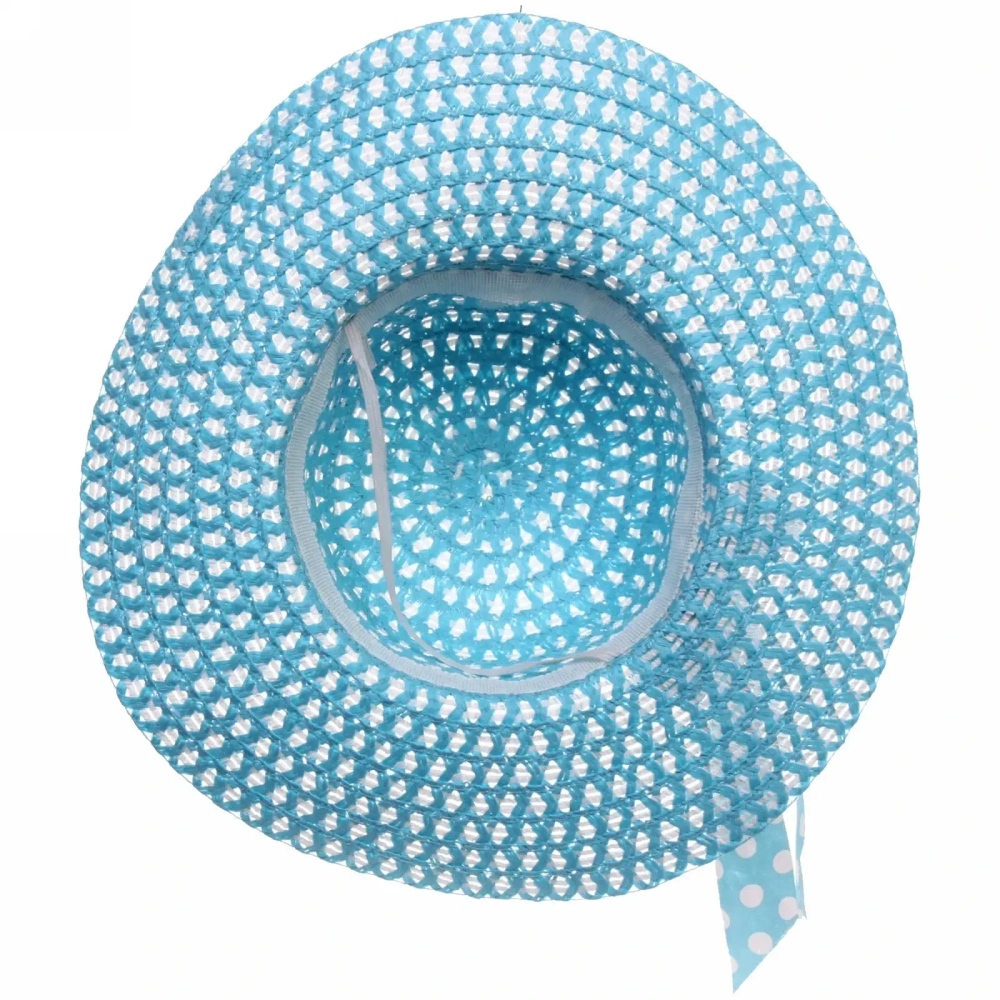 Шляпа женская с широкими полями «Summer», цвет голубой, р58, ширина полей 10см