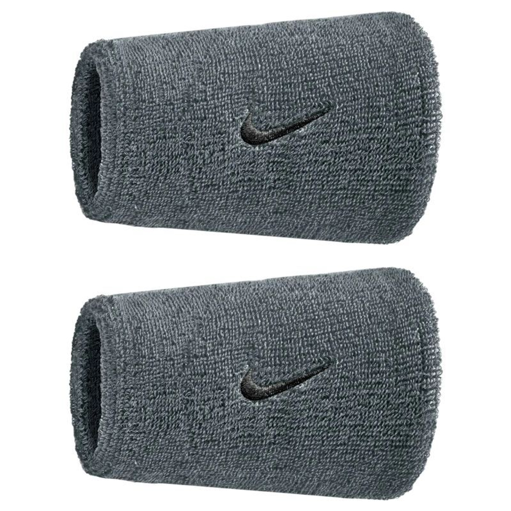 Теннисные напульсники Nike Swoosh Double-Wide 2P - cool grey/black