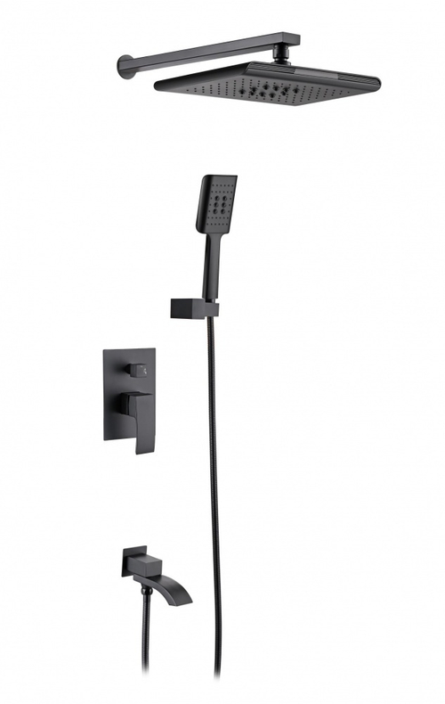 44065-C Встроенный смес для душа с 3-функ. (чер.+хром) "GANZER"  (6/1шт)