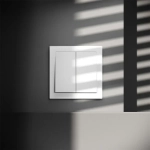 Проходной переключатель встраиваемый VOLTUM S70 двухклавишный 10А, (белый матовый)