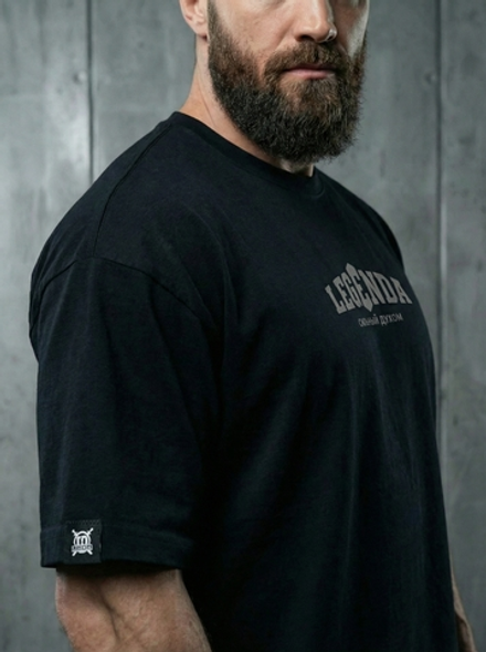 Футболка оверсайз хлопковая черная Legenda Величайший Геркулес