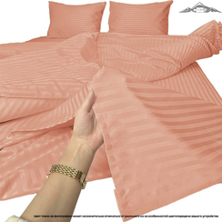 Сатин-страйп " Мускусная дыня" AirJet+mers | полоса 1х1 | ш.240 см | 150 г/м² | хлопок-100%