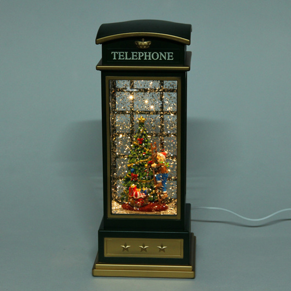 Сувенир с подсветкой «Новогодний снегопад» 10,4*10,4*24,8 см (работает от 3*АА и USB+музыка, подсветка)