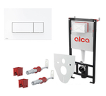 Инсталляция (4 в 1) кнопка БЕЛЫЙ квадрат  AlcaPLAST