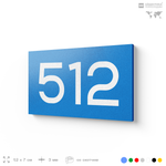 Номер на дверь 512, табличка на дверь для офиса, квартиры, кабинета, аудитории, склада, голубая 120х70 мм, Айдентика Технолоджи