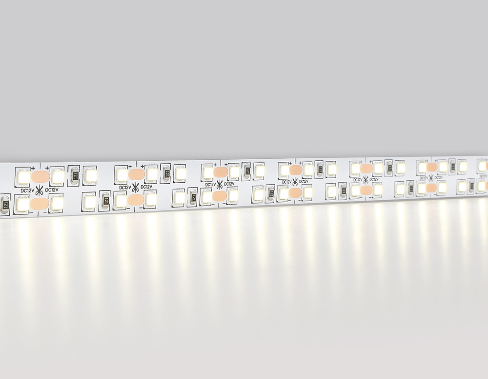 Светодиодная лента двухрядная GS1702 2835 240Led/ 24W m/ 12V IP20 4500K/ 5000*10*1.2mm/ кратность резки 25mm (2 конт.)