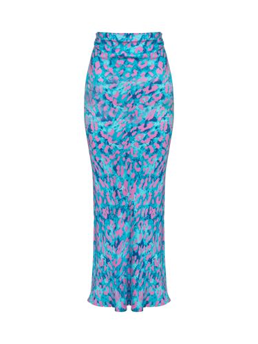 Розово-голубой костюм-двойка с принтом