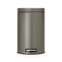 Ведро для мусора Brabantia платина 12л вид спереди