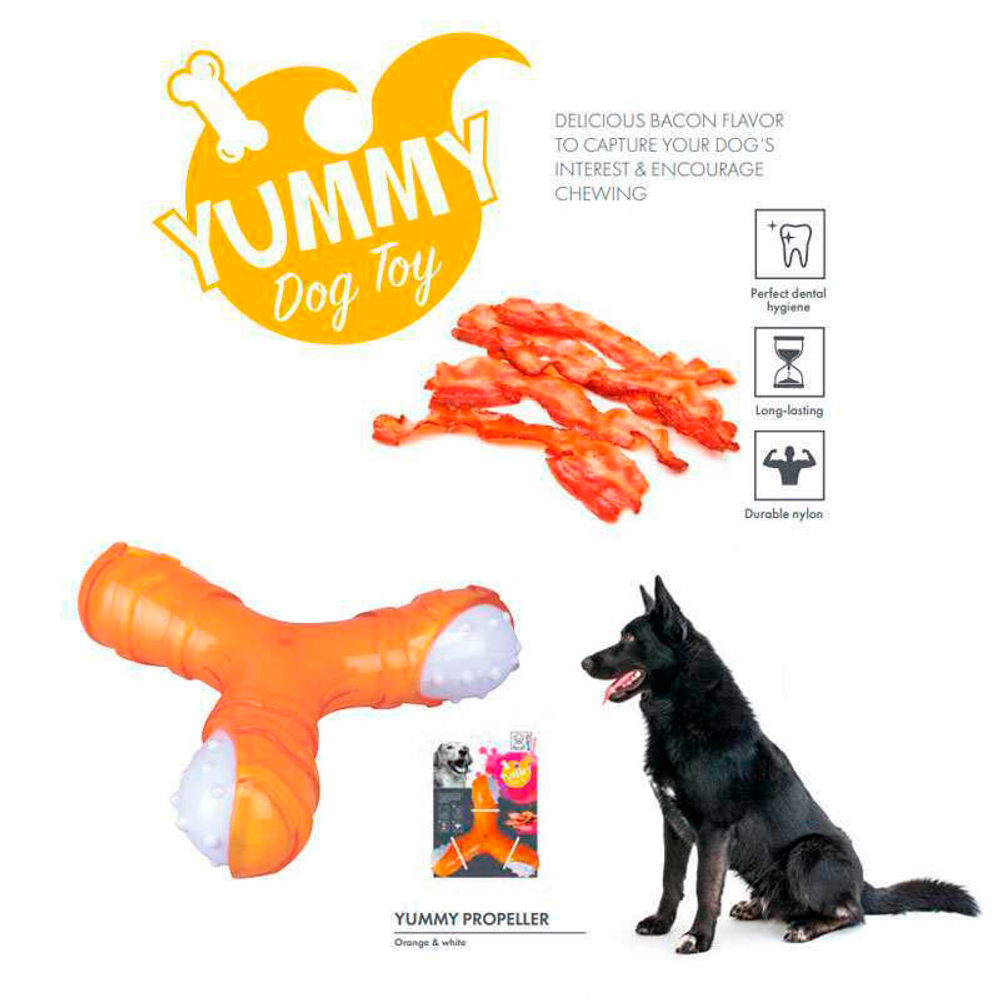 Игрушка "Ямми" пропеллер вкус бекона, нейлон для собак 13,4х12,2х3,6 см M-PETS