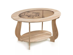 Стол журнальный СЖ-25 с рисунком Р-3/дуб сонома