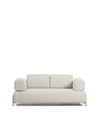 2-местный диван Compo из шенилла цвета экрю с бежевым каркасом, 200 см