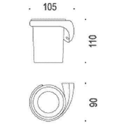 Стакан Colombo Link  B2402SX, хром схема