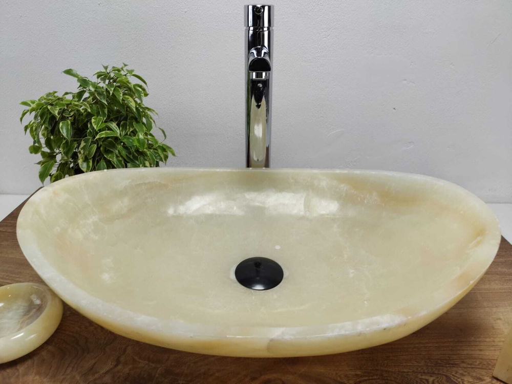 Раковина из оникса Oval Yellow OO-61099 (55*38*15)