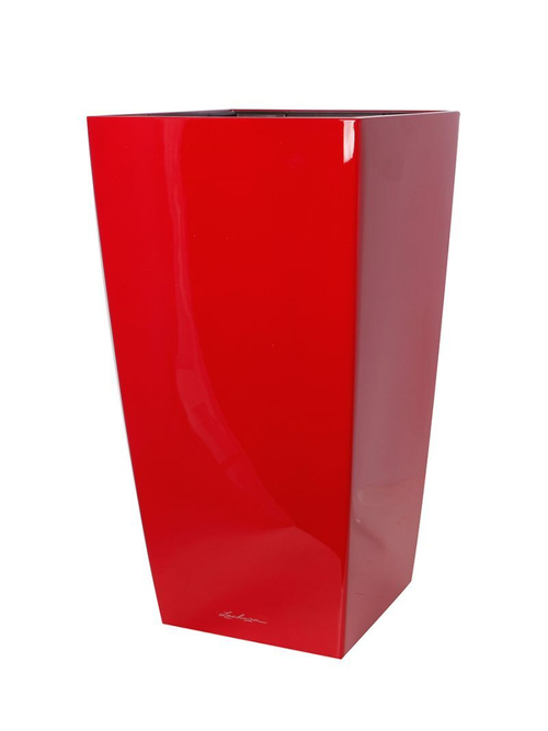 Кашпо Lechuza "Cubico Complete scarlet red high gloss" (пластик), 50x50xH95 см