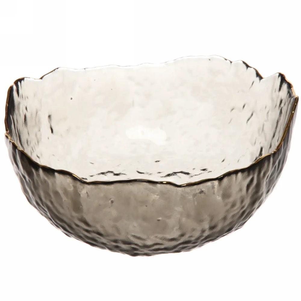 Салатник стеклянный «ICE CRYSTAL» 16см графит