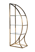Стеллаж Garda Decor Полусфера прозрачное стекло, золото блестящий 71*48*202 см