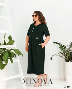 Платье 140-1-темно-зеленый Minova