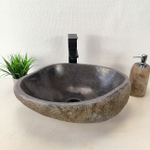 Раковина из речного камня RS-66012 48х34х15 из натурального камня