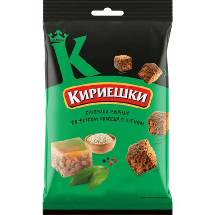 Кириешки ржаные холодец с хреном 100 гр