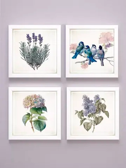 Картины на стену интерьерная на холсте 4 шт, 23*23 см