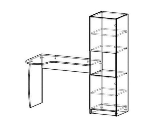 Стол МИЯКО /1452*1500*678/ правый белый / пикард