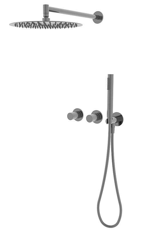 Душевая система Vincea Aura VSFW-6AU1GM вороненая сталь
