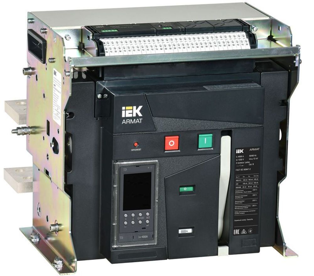 Выключатель автоматический воздушный 3п F 4000А 100кА TD стац. с комплектом аксессуаров ARMAT IEK AR-ACB-3FF-100-4000A-TDCF