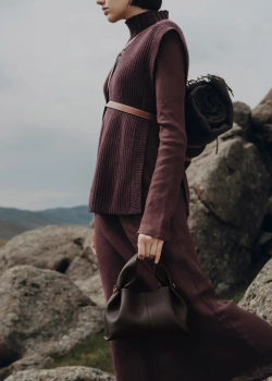 POLENE СУМКА NUMERO NEUF MINI, ТЕМНО-КОРИЧНЕВЫЙ