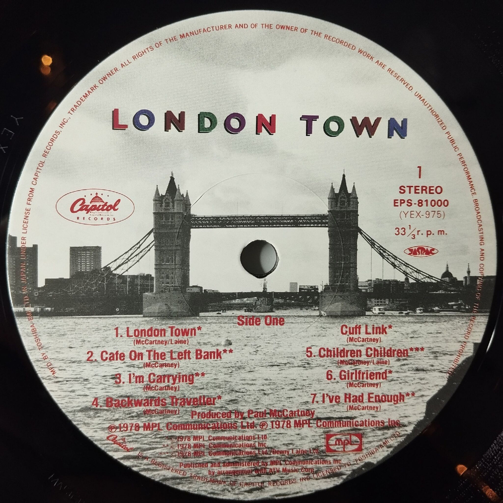 Винтажная виниловая пластинка LP Paul McCartney Wings London Town (Japan 1978) (Obi) (Poster) Deliver Your Children