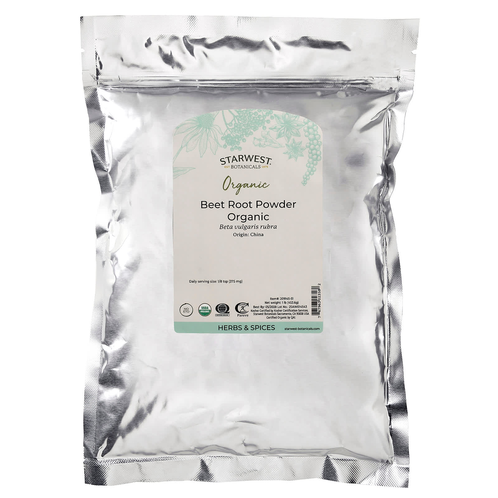 Starwest Botanicals, Порошок из органической свеклы, 453,6 г (1 фунт)