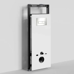 Инсталляция для унитаза WasserKraft Salm 27TLT.010.ME.WH.BN03 белая панель/кнопка никель