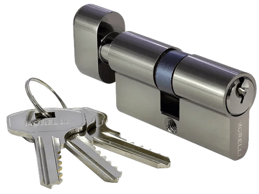 Ключевой цилиндр MORELLI с поворотной ручкой (60 мм) 60CK BN Цвет - Черный никель
