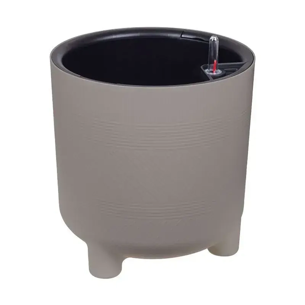 Кашпо ШЭНК D275мм 13,5л с вставкой и с автополивом французcкий серый