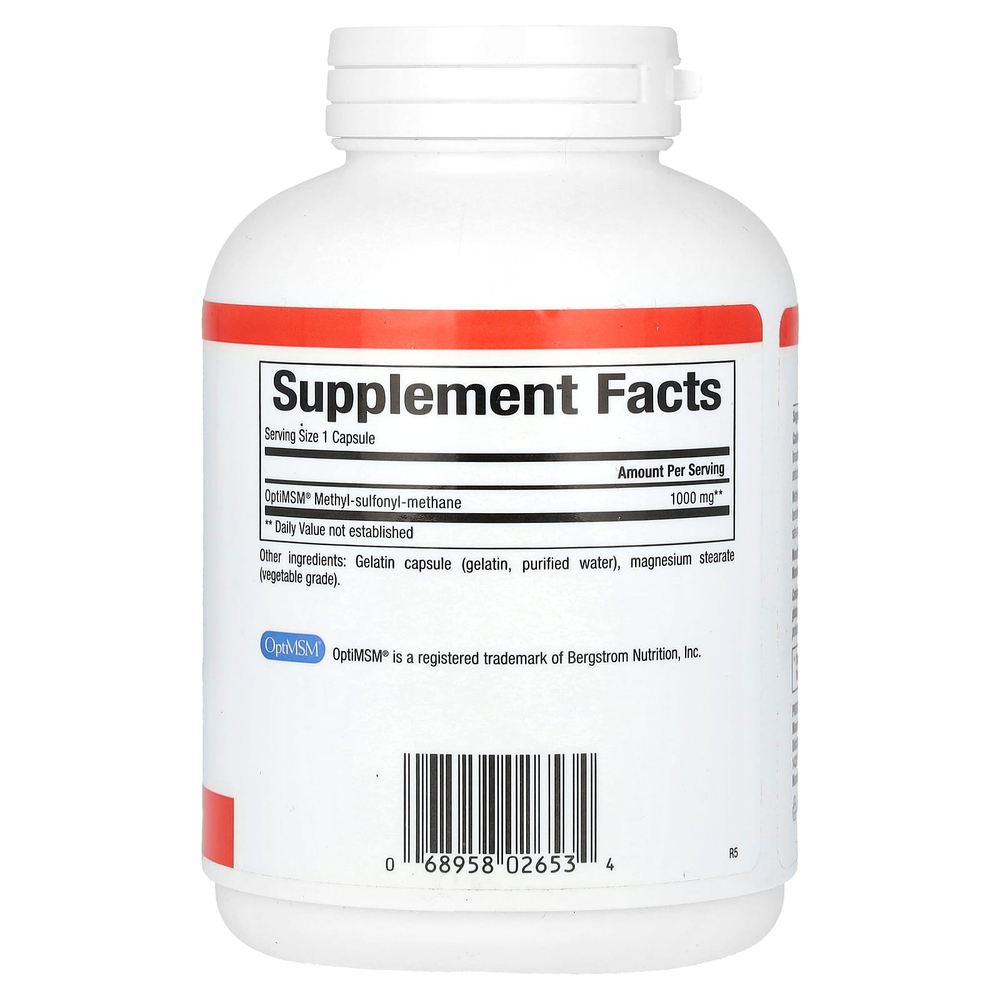 Natural Factors, МСМ, метилсульфонилметан, 1000 мг, 180 капсул