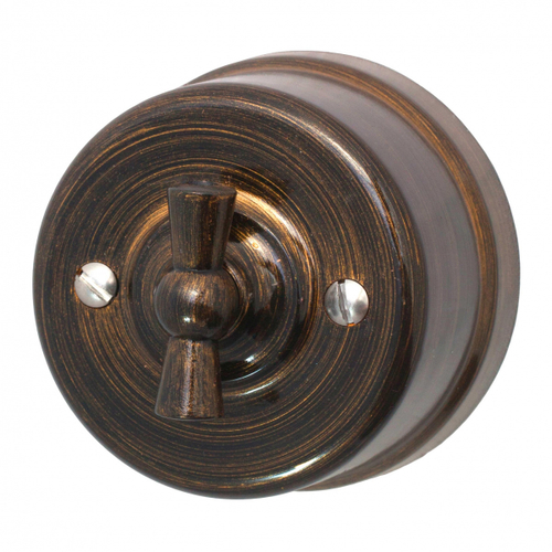 Выключатель проходной на одно положение, пластик, бронза B1-201-25