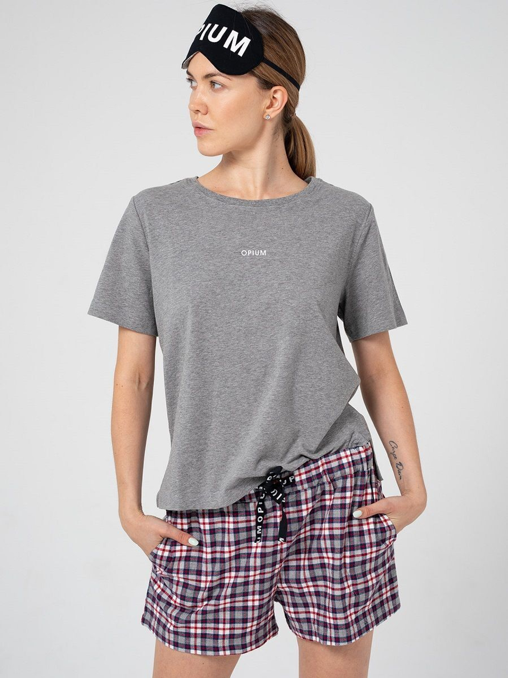 Уютный пижамный комплект с маской (Размер: S) (Цвет: черный)