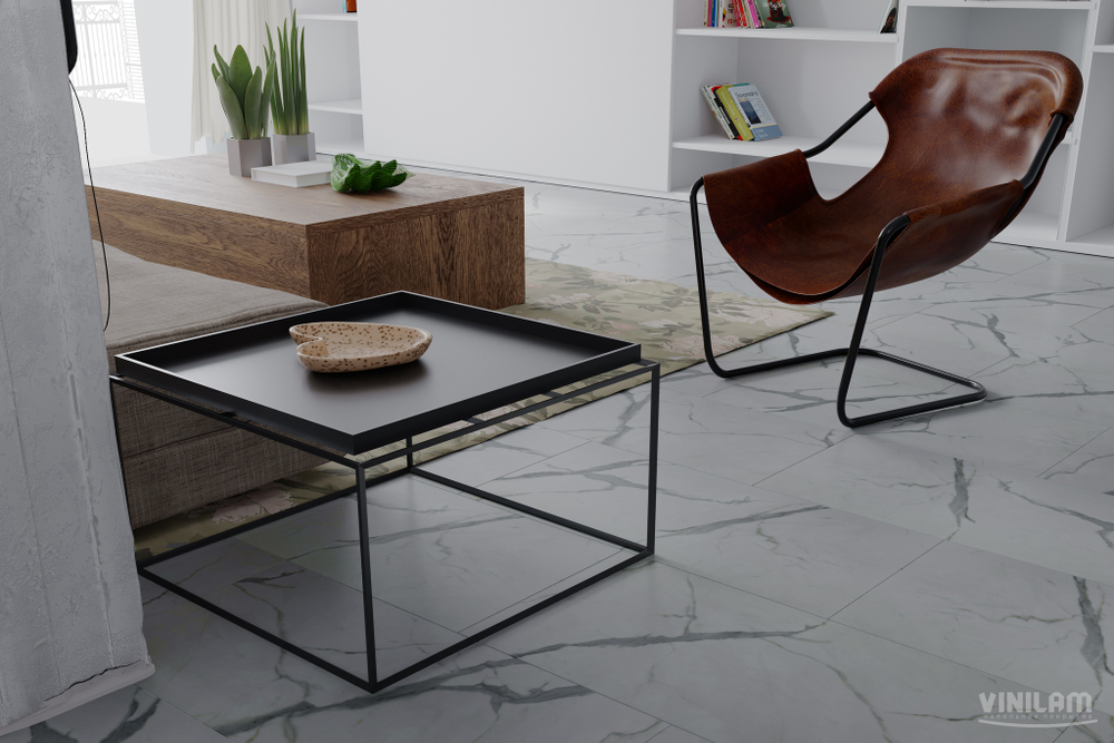 Виниловый ламинат Vinilam Ceramo 87999 Греческий Мрамор Glue